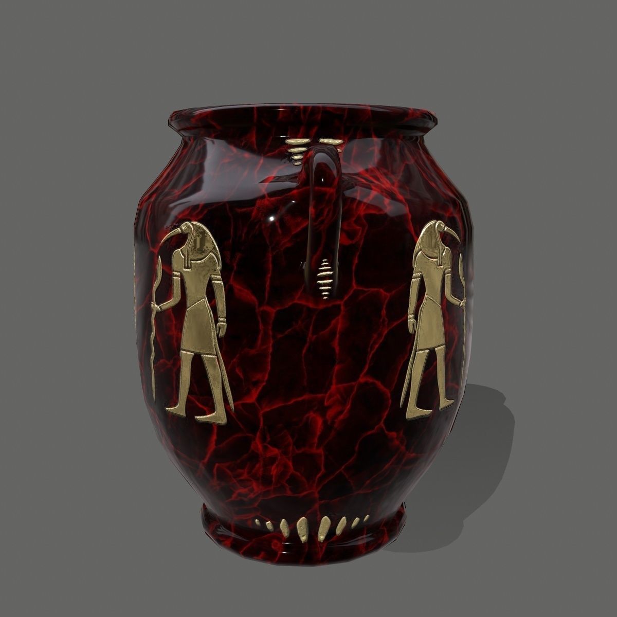 vase set egyptian Low-poly 3D model_26