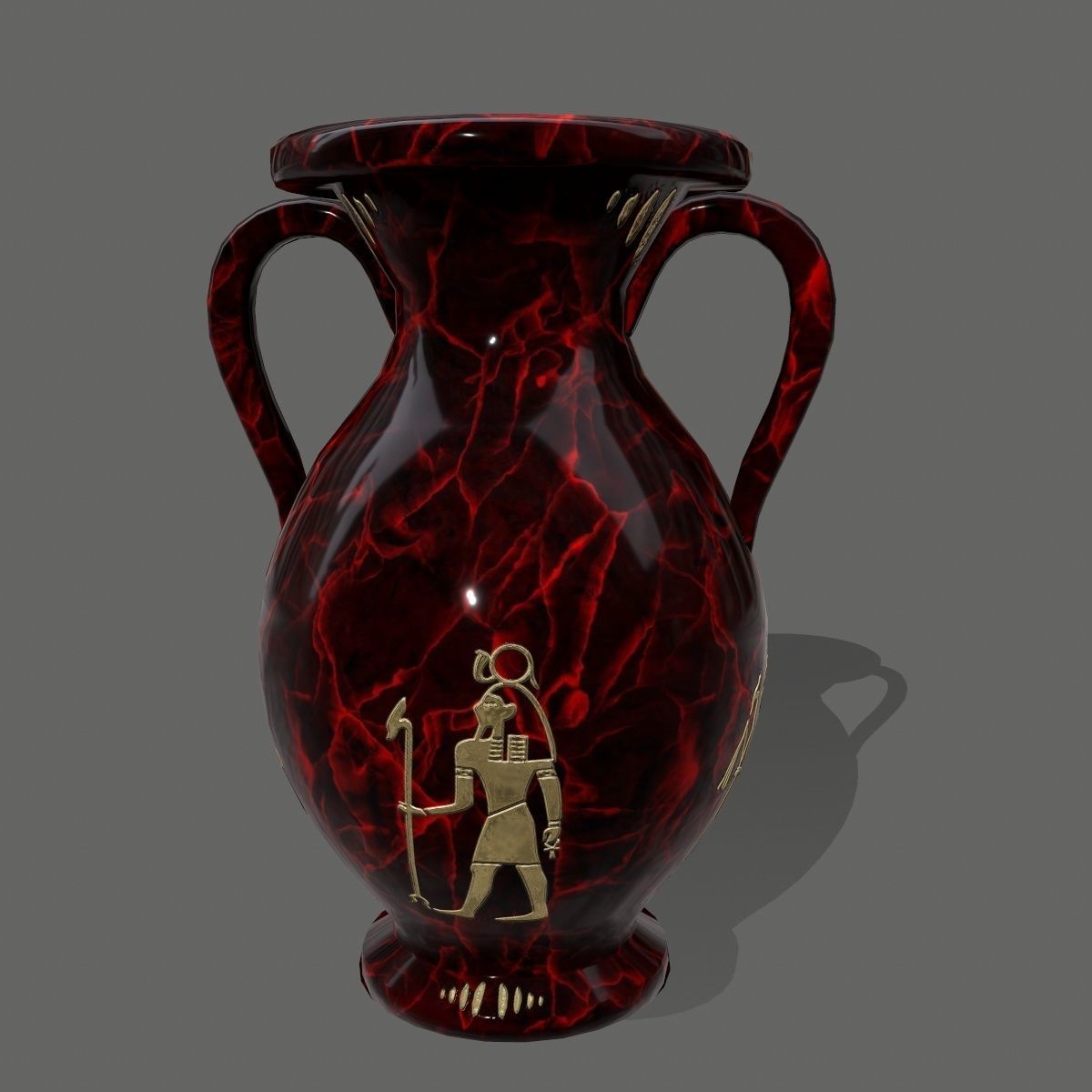 vase set egyptian Low-poly 3D model_9