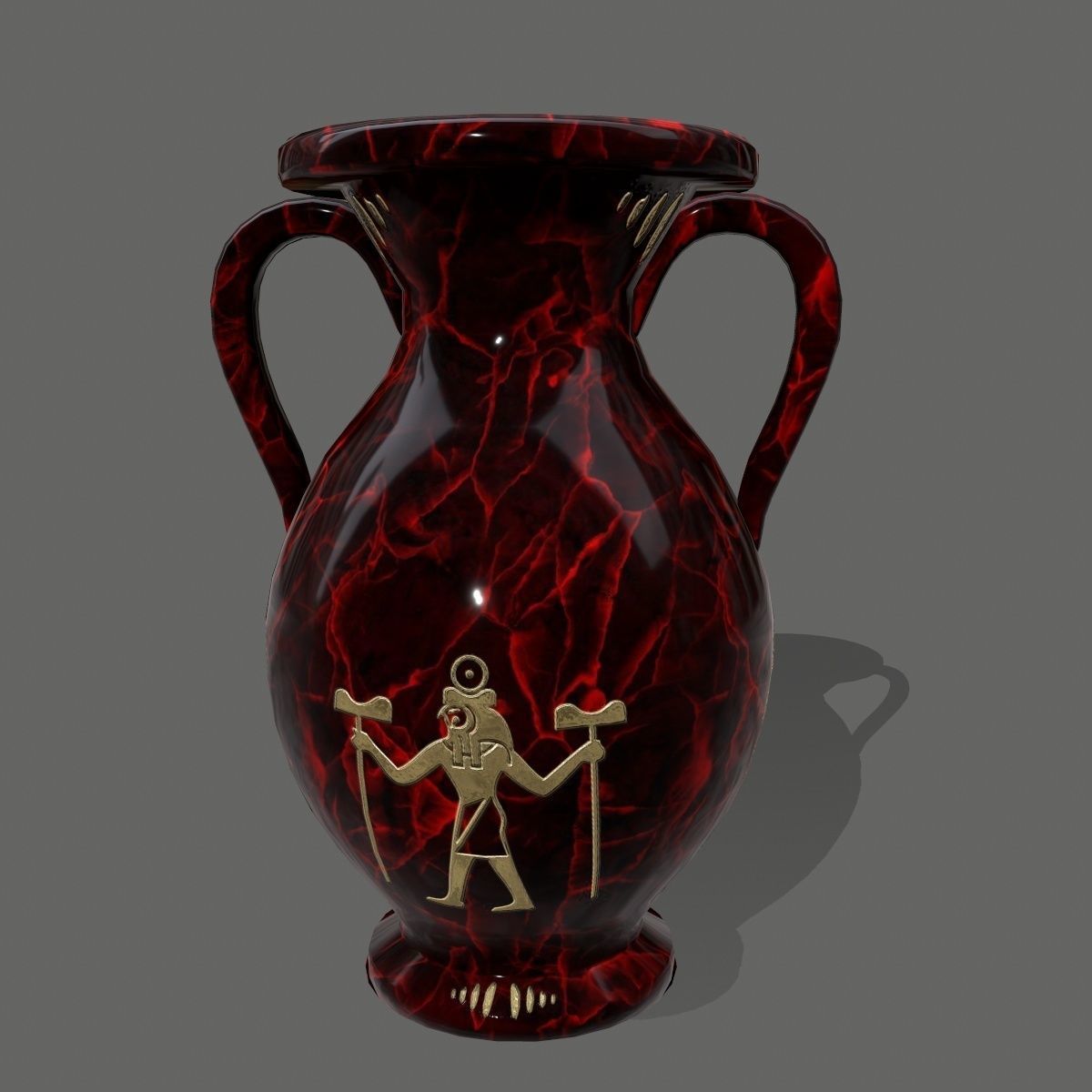 vase set egyptian Low-poly 3D model_12