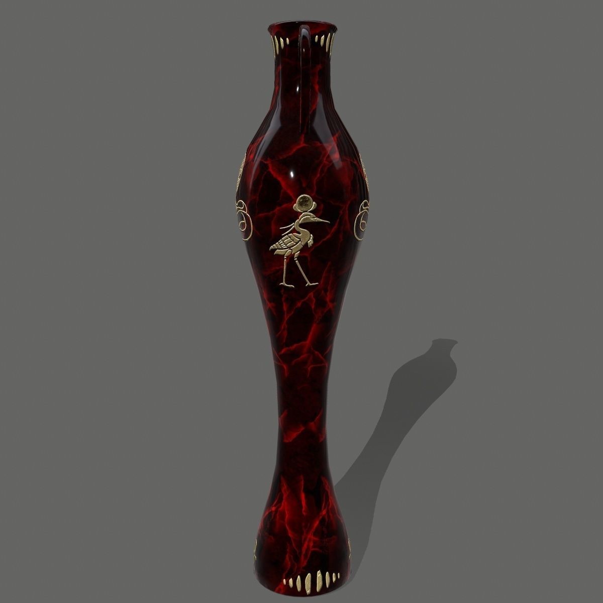 vase set egyptian Low-poly 3D model_33