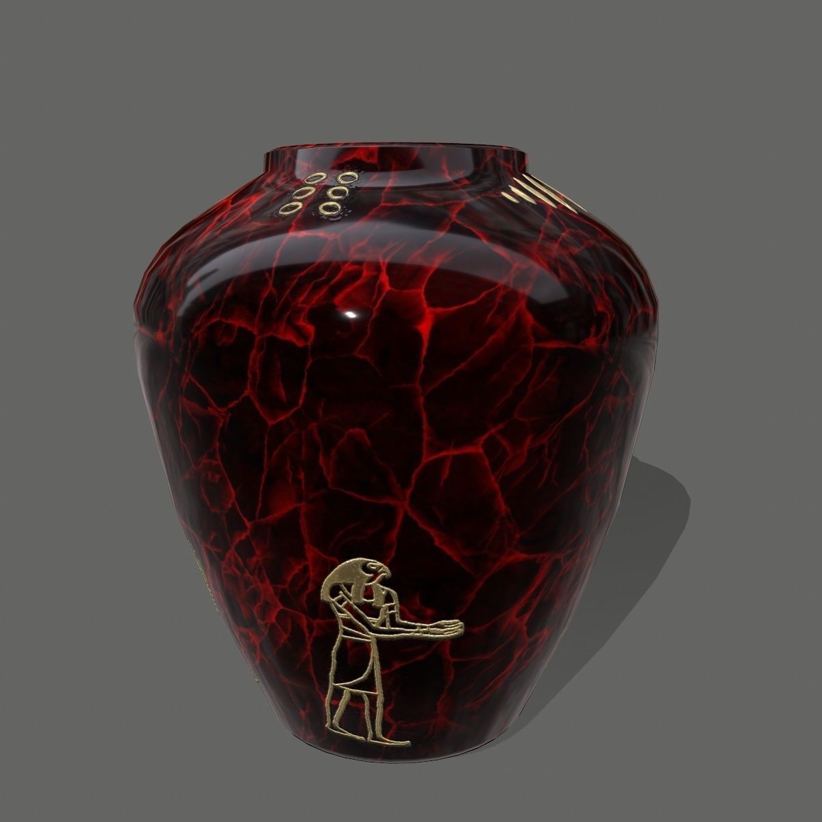 vase set egyptian Low-poly 3D model_7