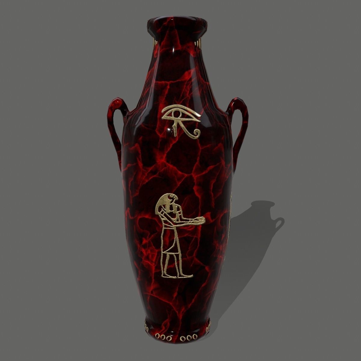 vase set egyptian Low-poly 3D model_34