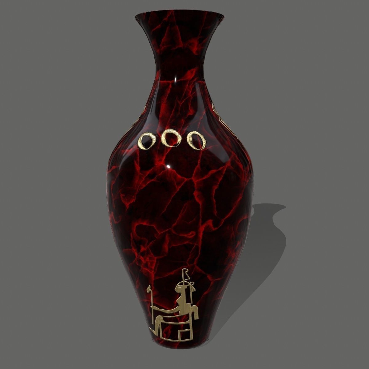 vase set egyptian Low-poly 3D model_15