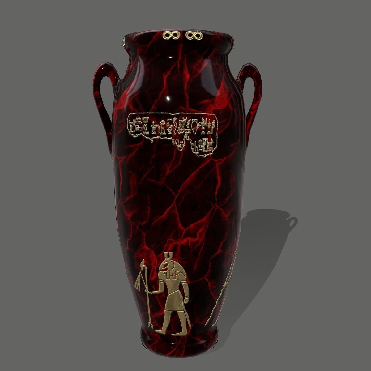 vase set egyptian Low-poly 3D model_17
