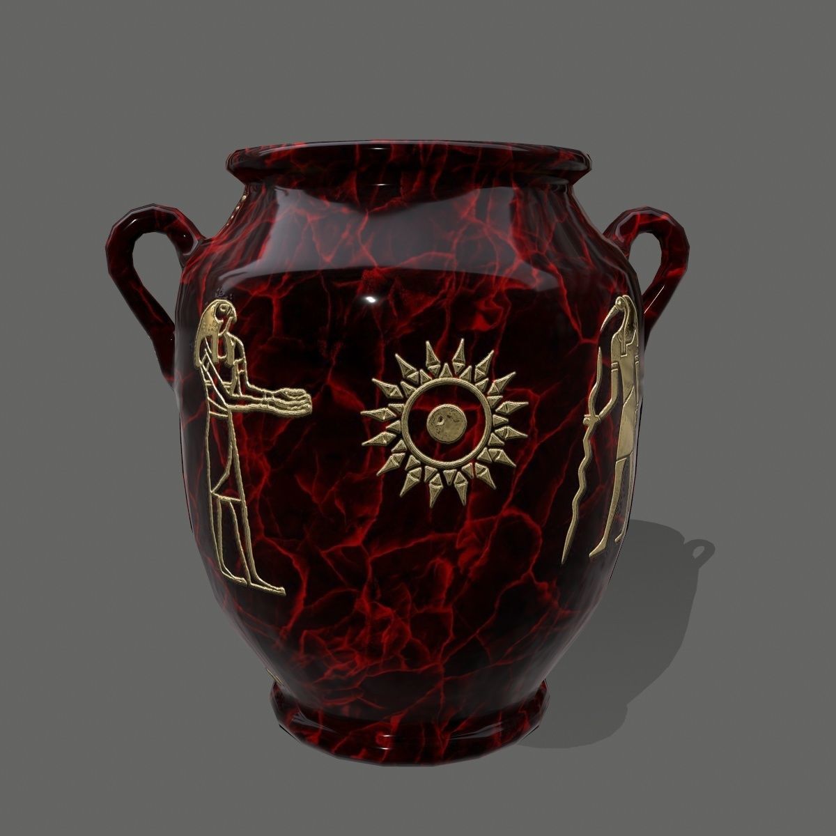 vase set egyptian Low-poly 3D model_25