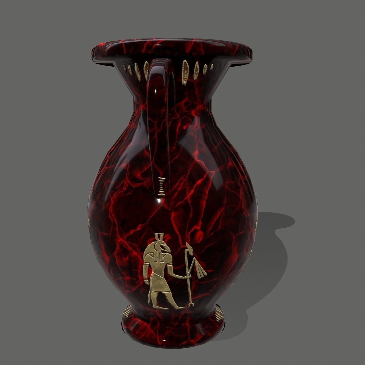 vase set egyptian Low-poly 3D model_10