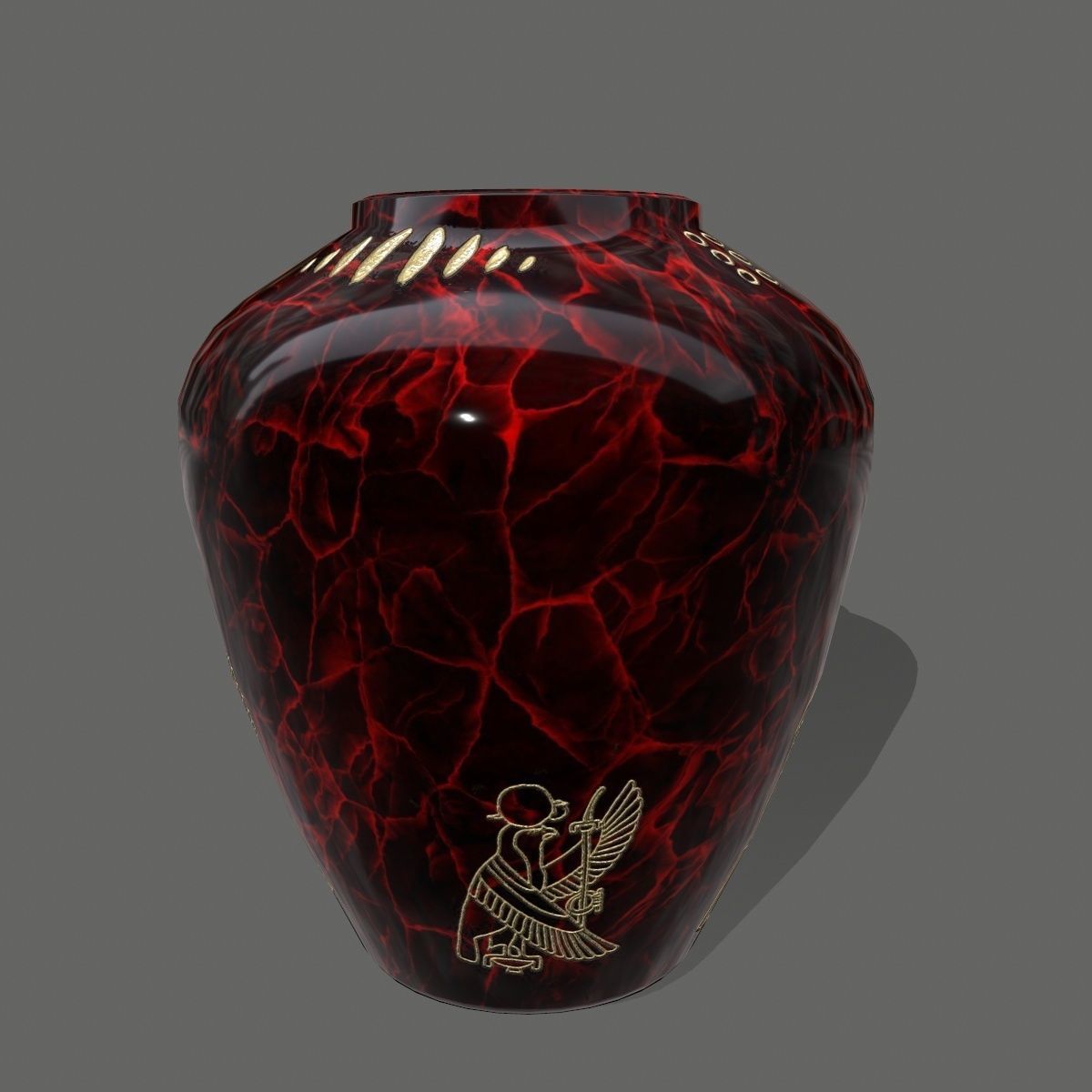 vase set egyptian Low-poly 3D model_6