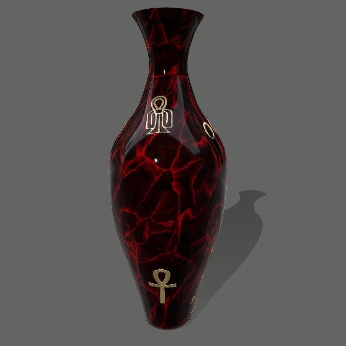 vase set egyptian Low-poly 3D model_14