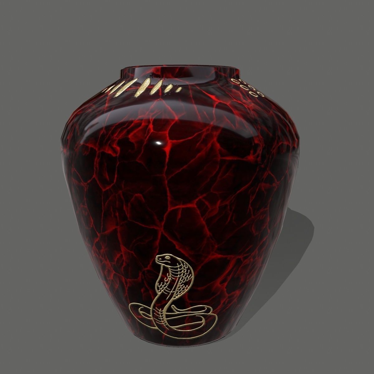 vase set egyptian Low-poly 3D model_5