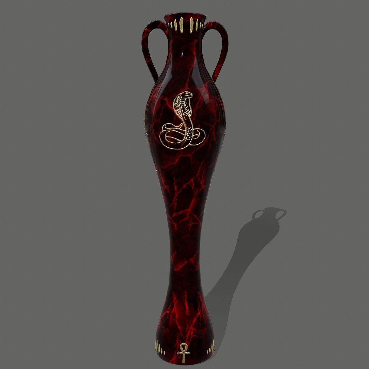 vase set egyptian Low-poly 3D model_35