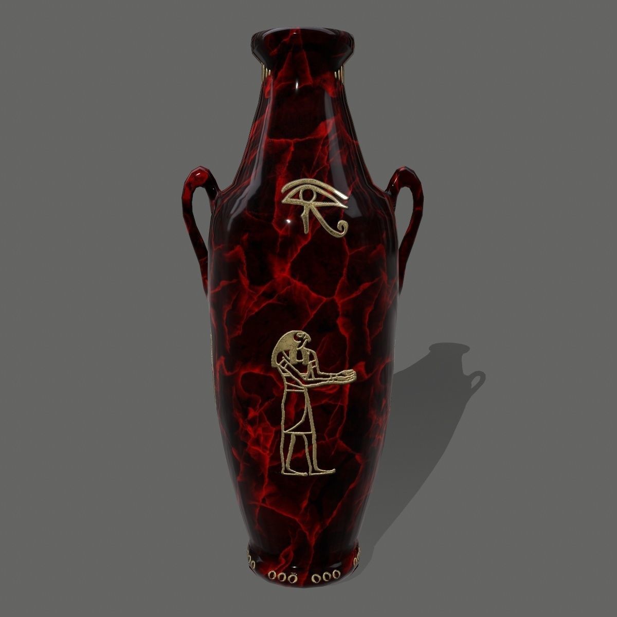 vase set egyptian Low-poly 3D model_29