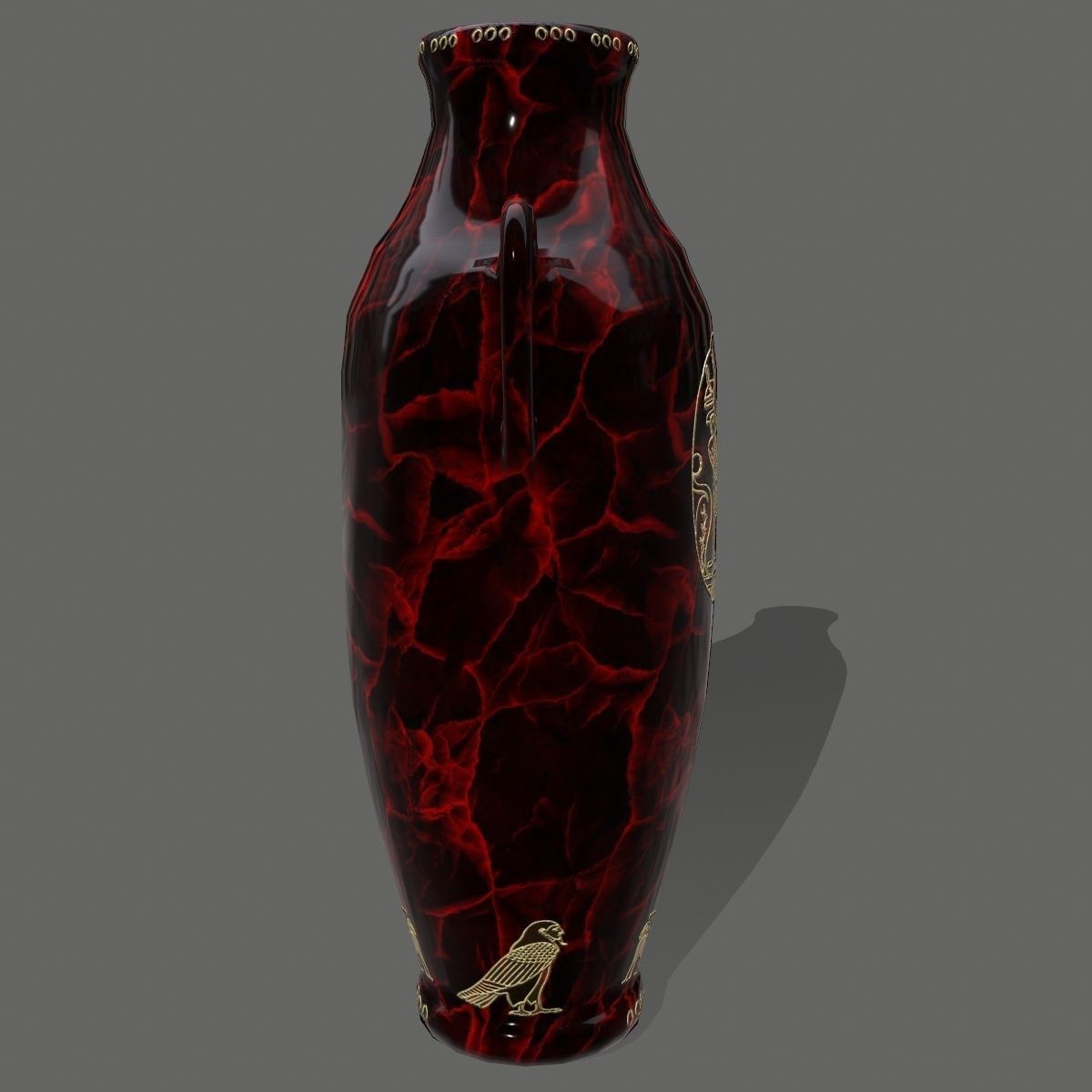 vase set egyptian Low-poly 3D model_27