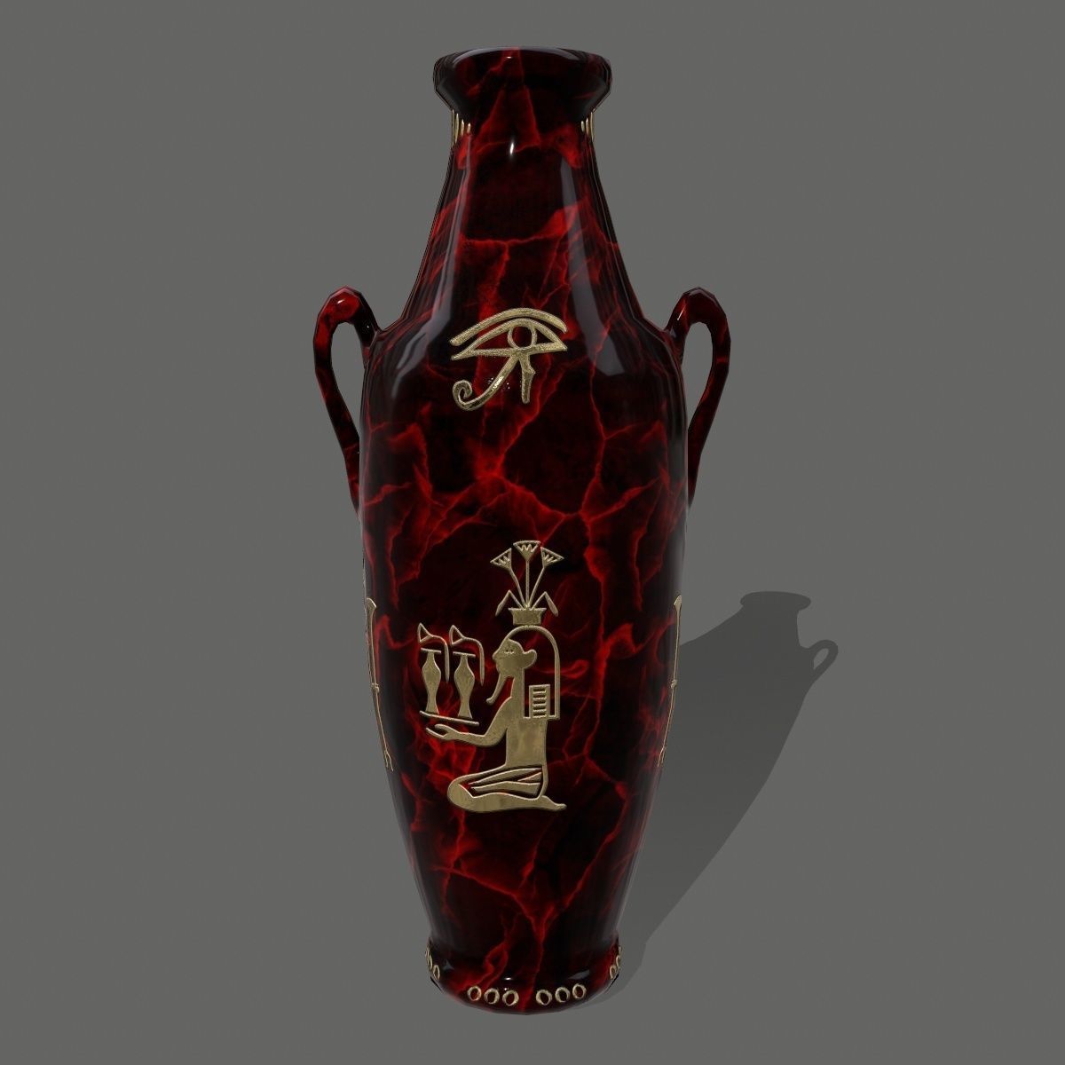 vase set egyptian Low-poly 3D model_32