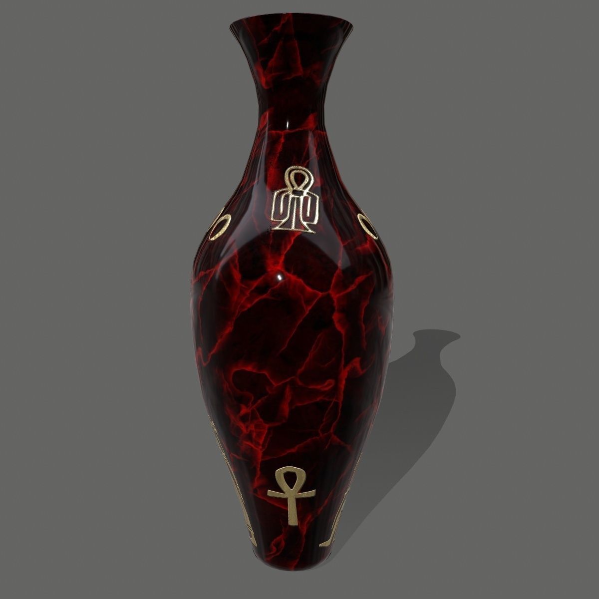 vase set egyptian Low-poly 3D model_16