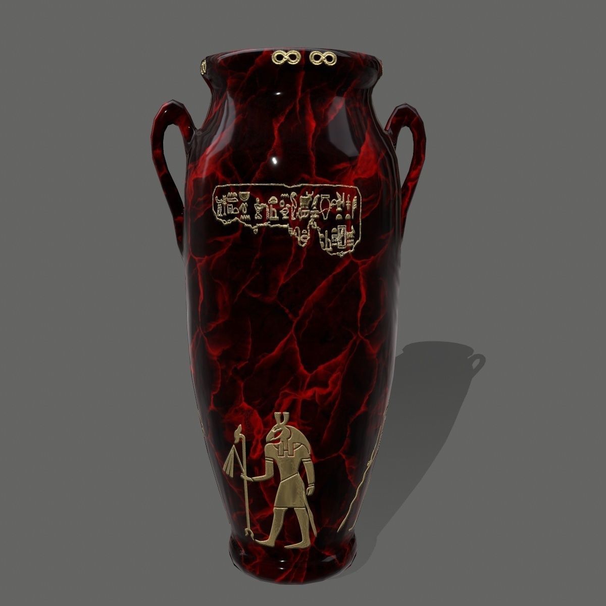 vase set egyptian Low-poly 3D model_21