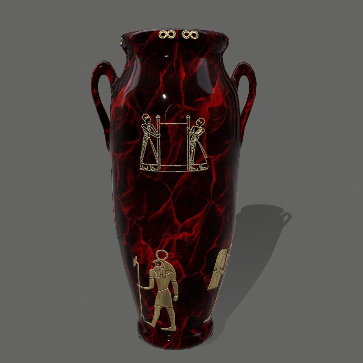 vase set egyptian Low-poly 3D model_20