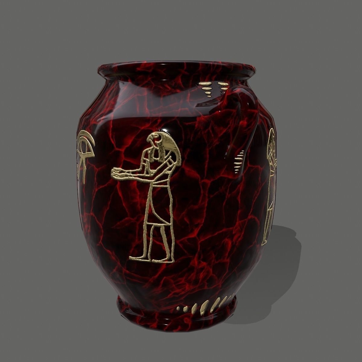 vase set egyptian Low-poly 3D model_24