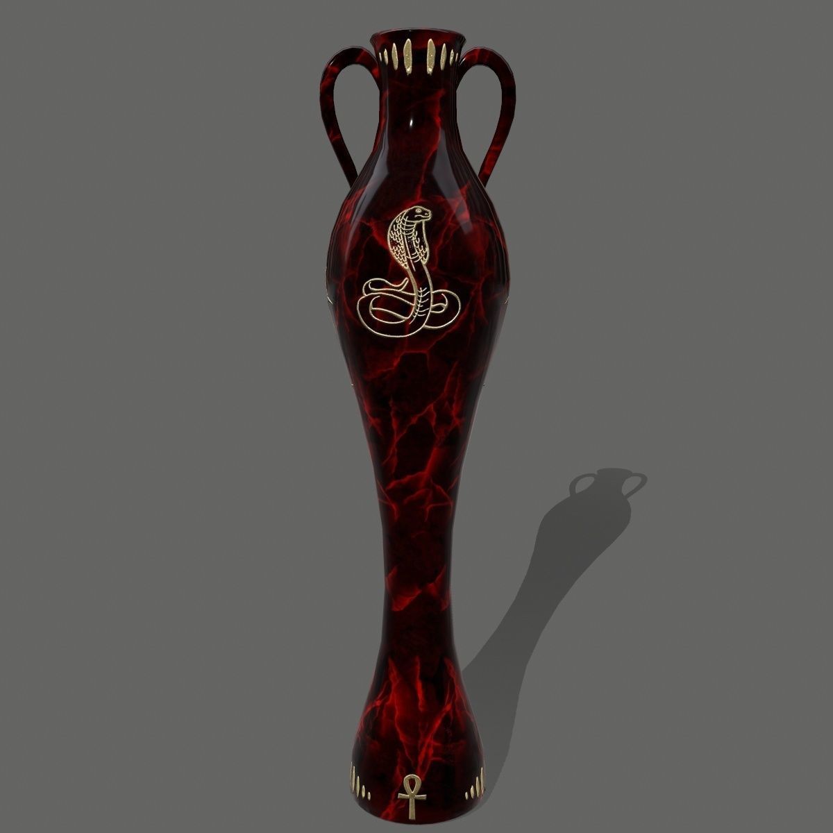 vase set egyptian Low-poly 3D model_38