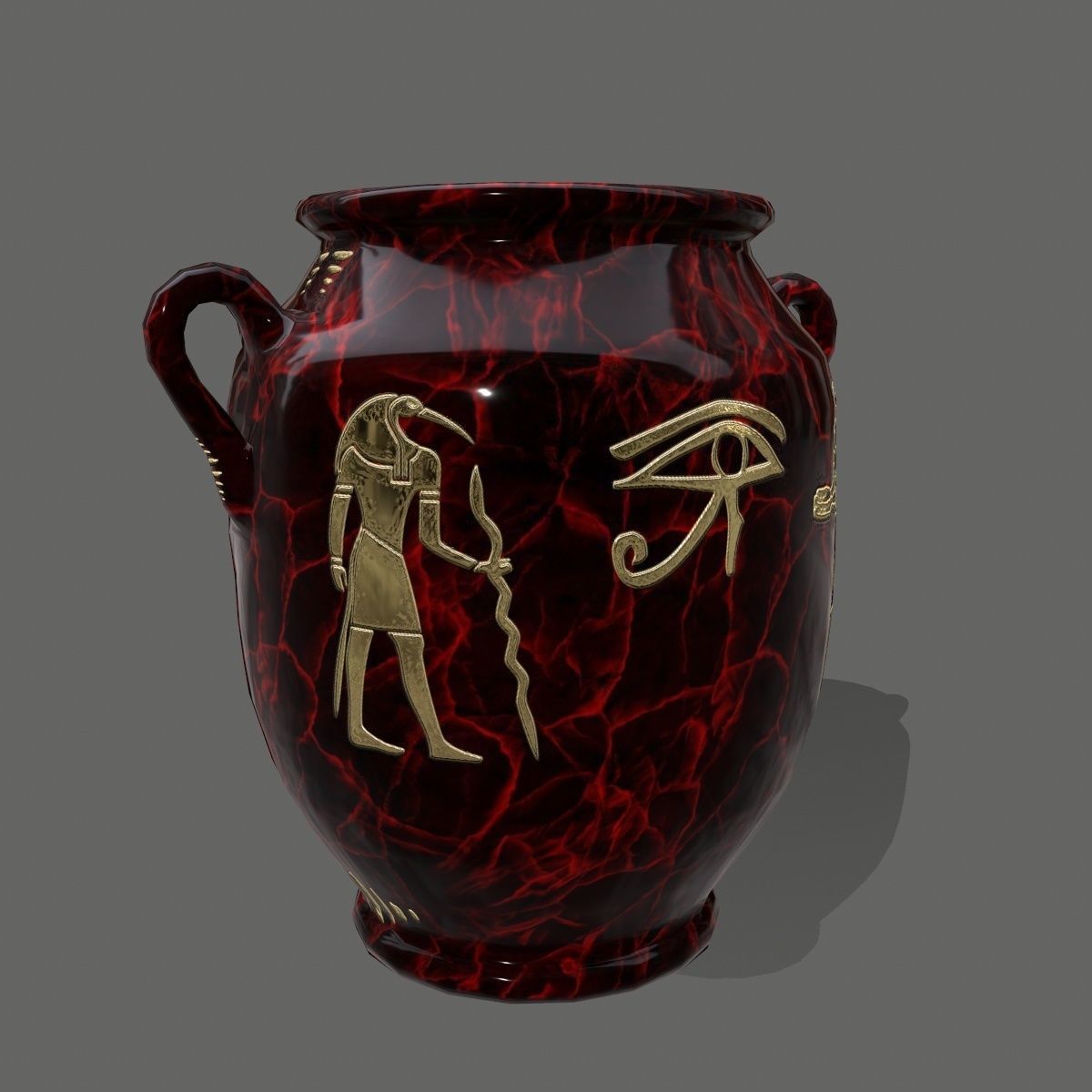 vase set egyptian Low-poly 3D model_22