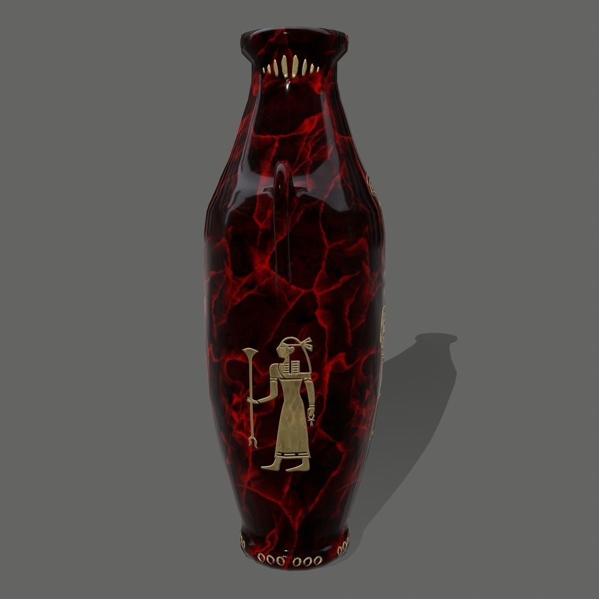 vase set egyptian Low-poly 3D model_31