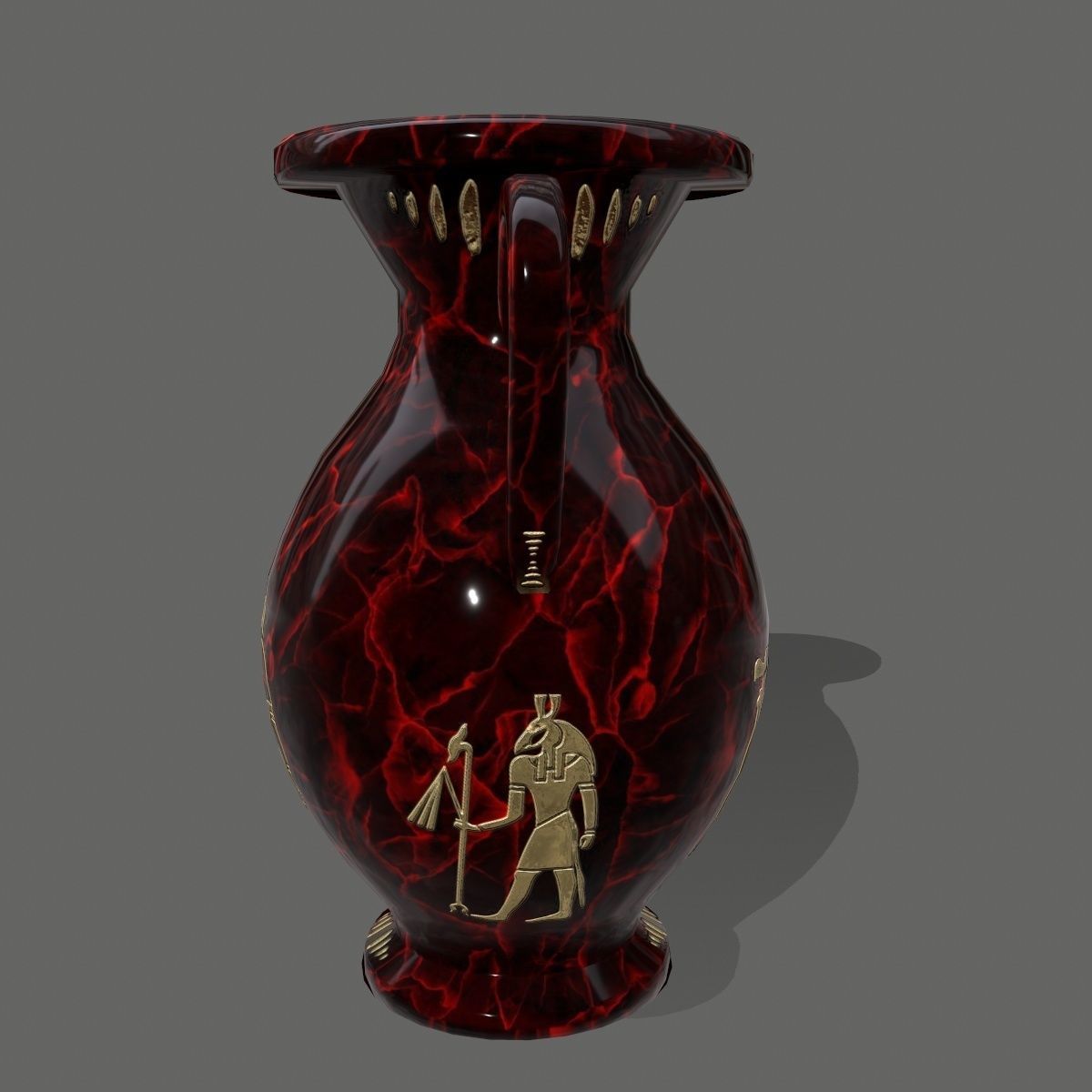vase set egyptian Low-poly 3D model_11