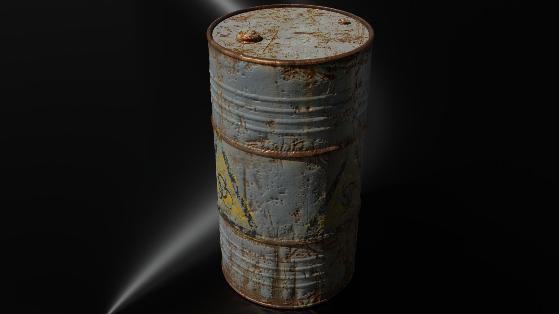 Old Blue Barrel Low-poly 3D model_3