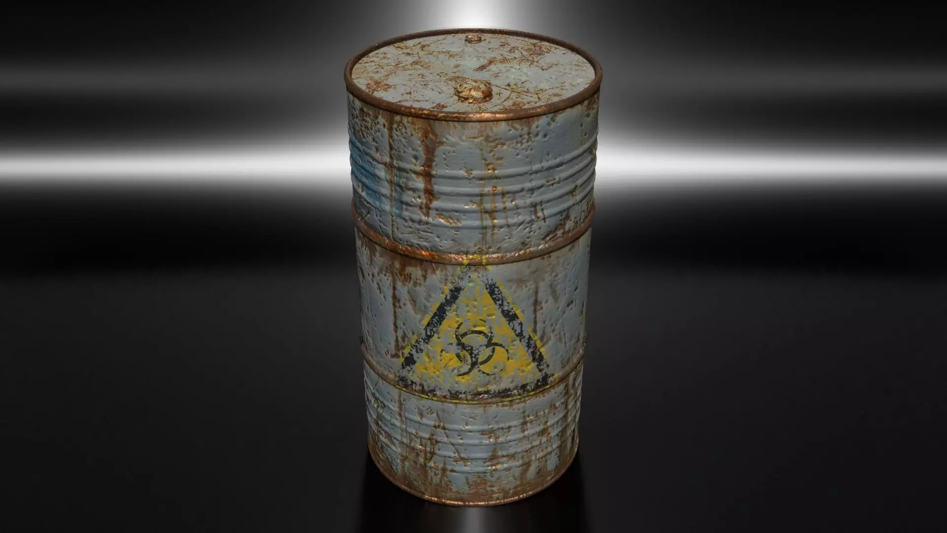 Old Blue Barrel Low-poly 3D model_0