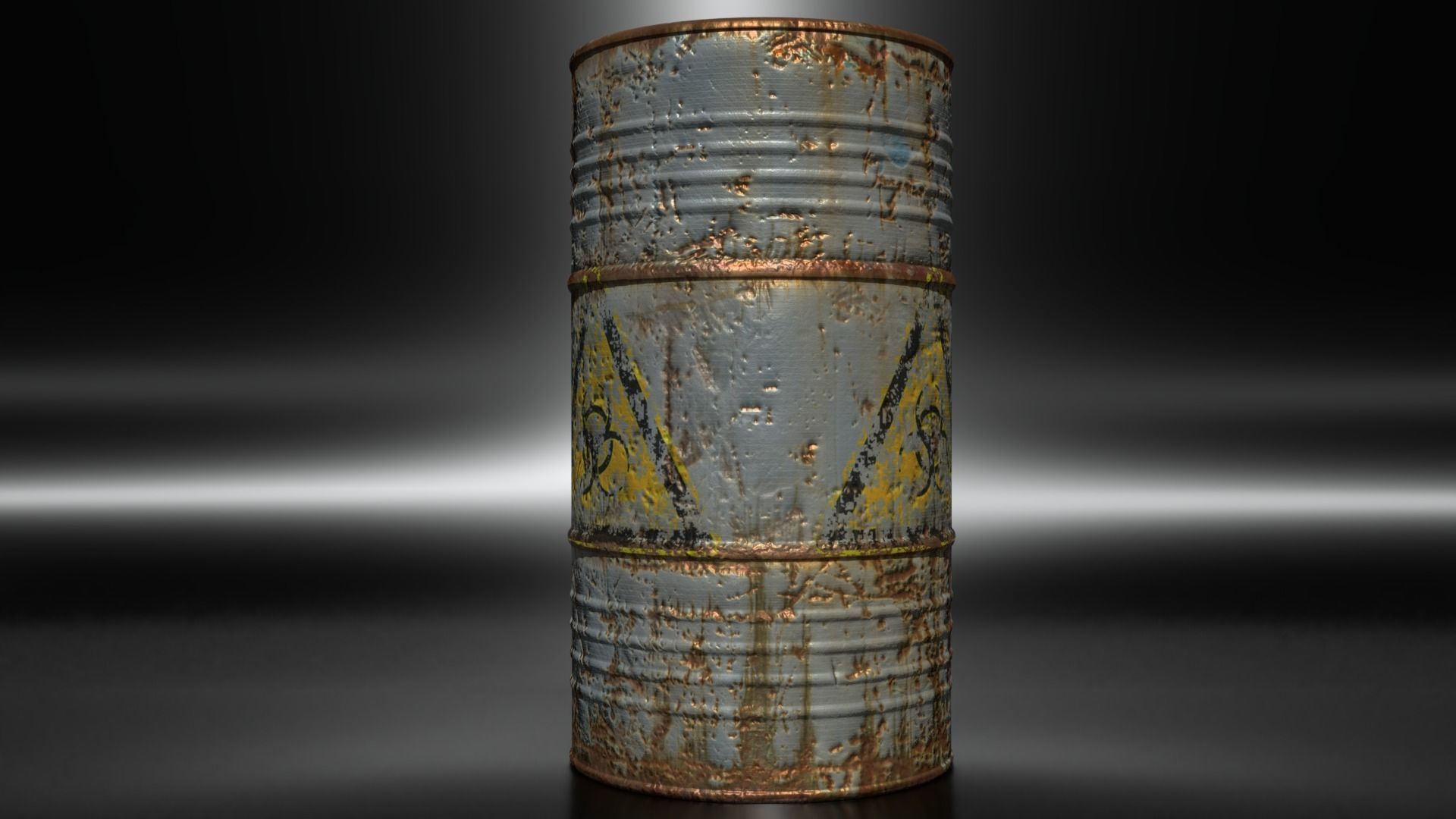 Old Blue Barrel Low-poly 3D model_2