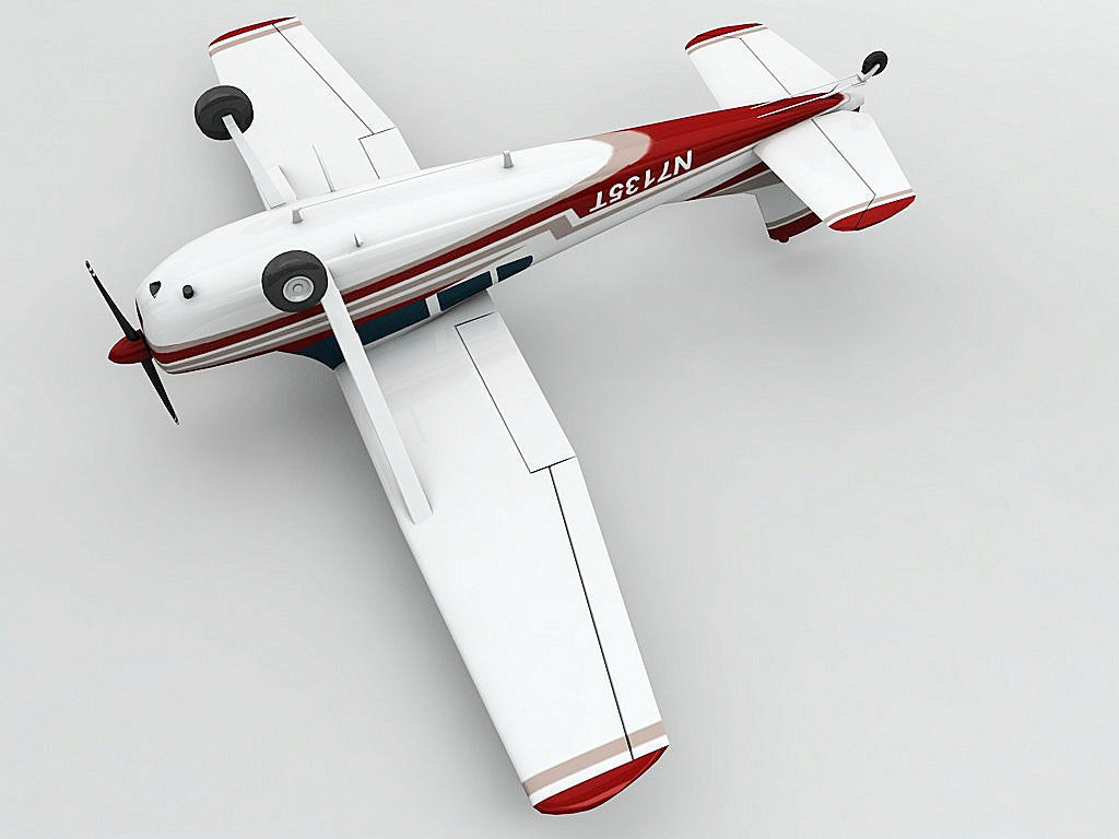  Cessna 185 Aircraft Low-poly 3D model_1
