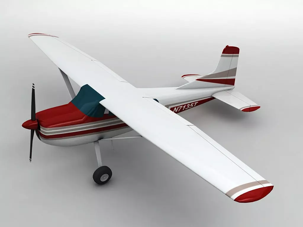  Cessna 185 Aircraft Low-poly 3D model_0