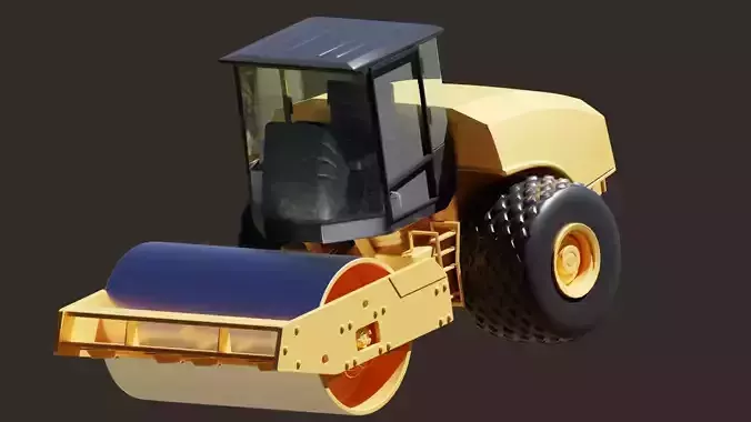 road construction vehicle vibratory contractor 3D model road construction vehicle vibratory contractor 3D model
