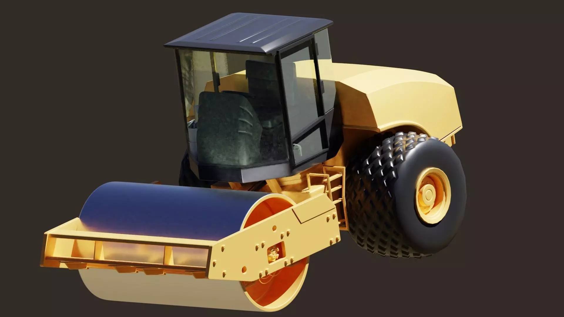 road construction vehicle vibratory contractor 3D model_0