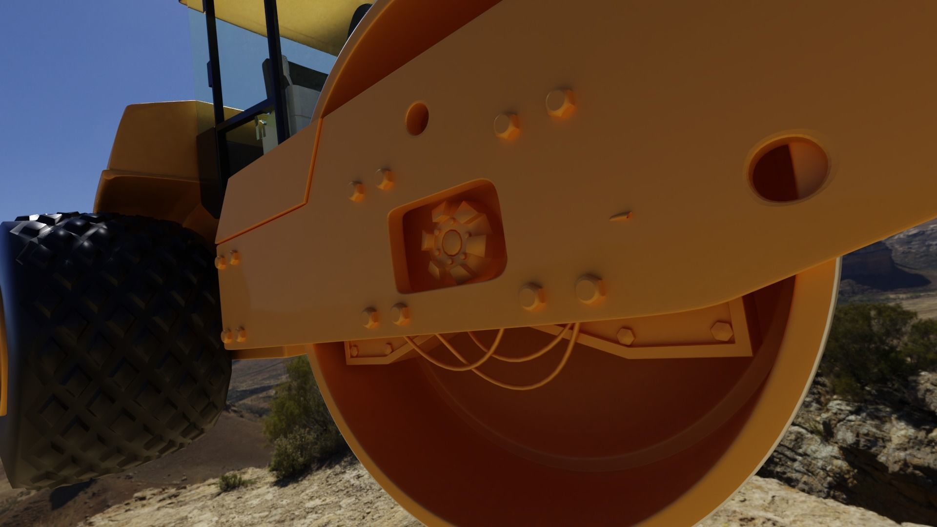 road construction vehicle vibratory contractor 3D model_7