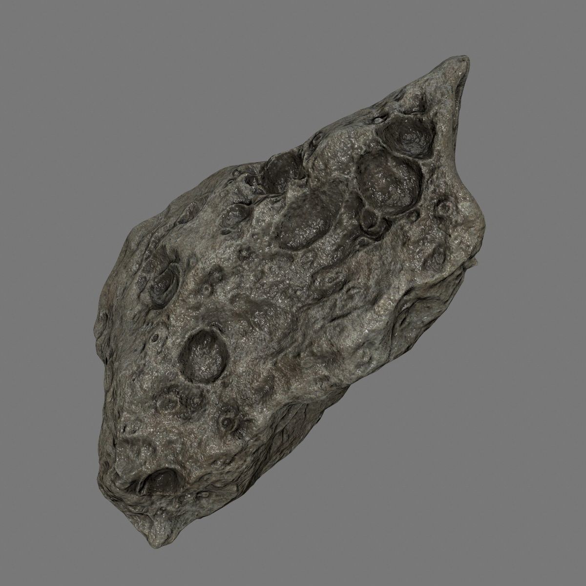 asteroid set rock with holes Low-poly 3D model_5