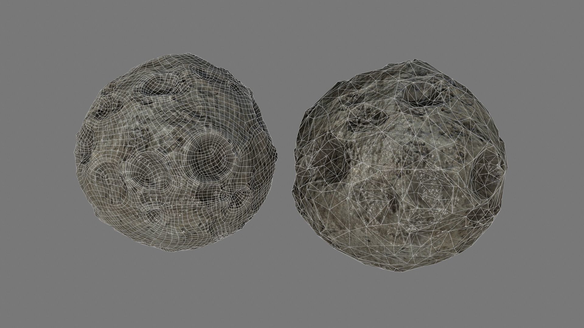 asteroid set rock with holes Low-poly 3D model_32