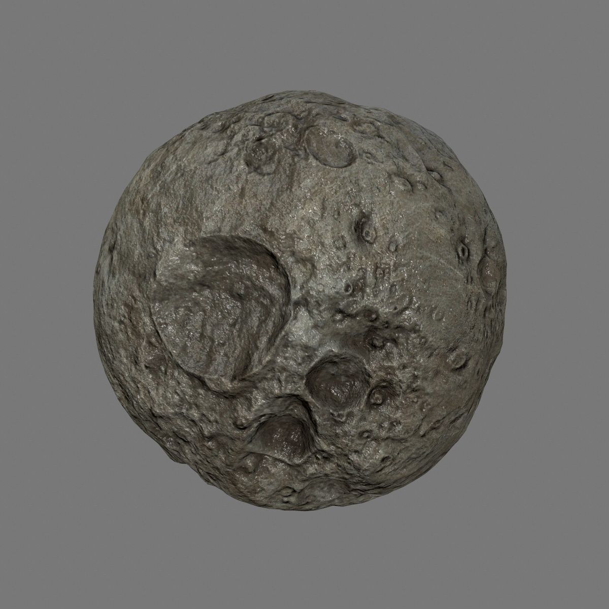 asteroid set rock with holes Low-poly 3D model_11