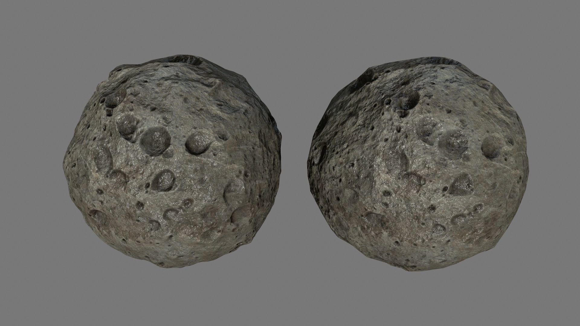 asteroid set rock with holes Low-poly 3D model_28