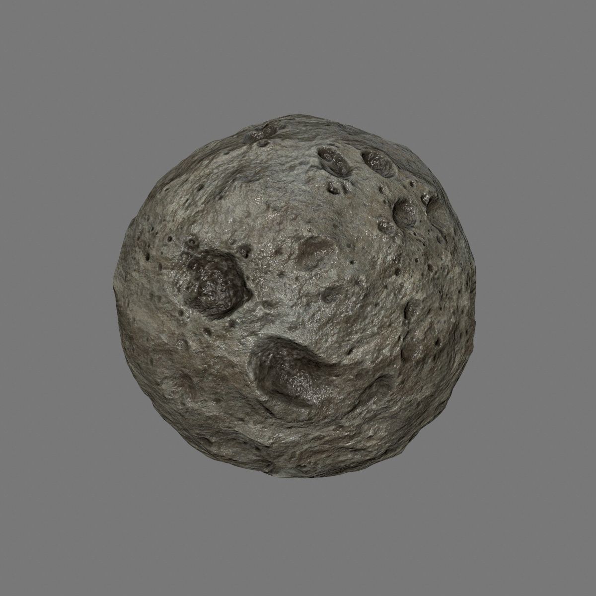 asteroid set rock with holes Low-poly 3D model_14