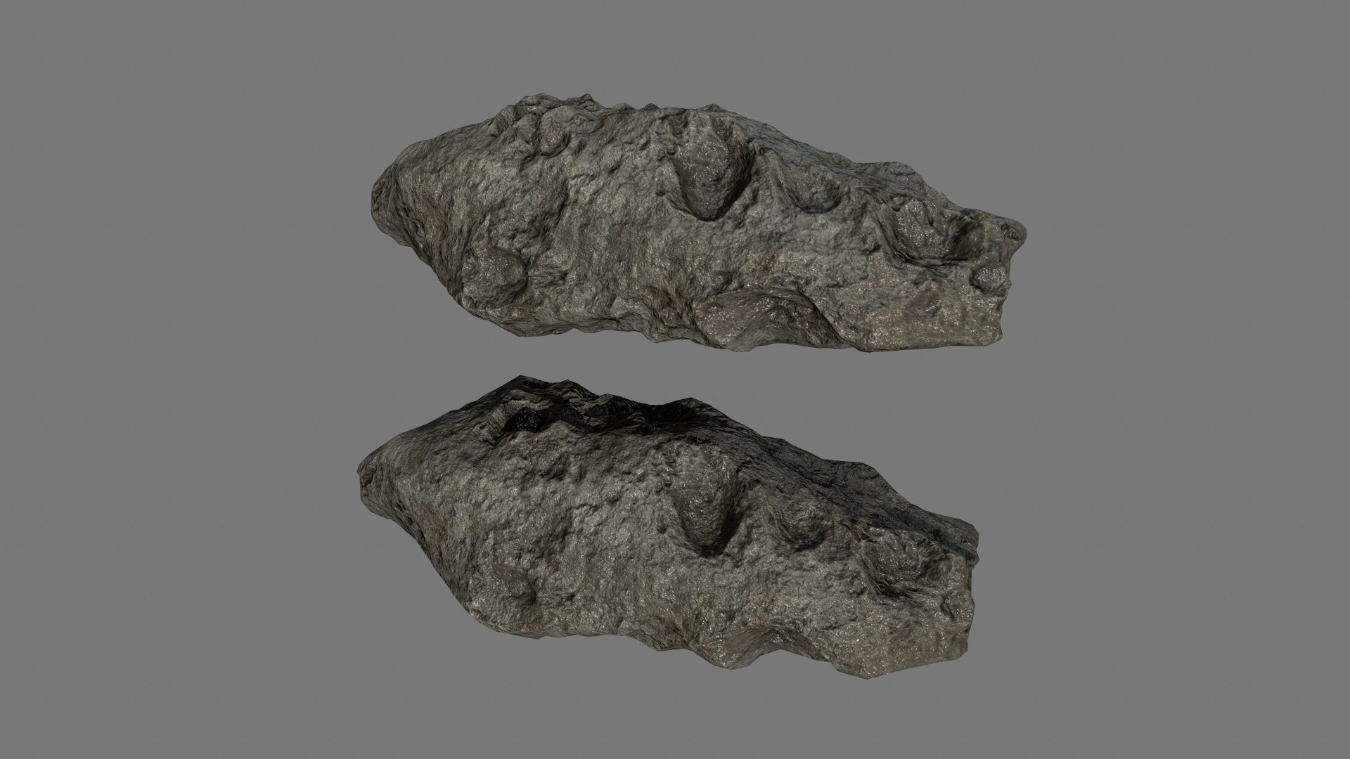 asteroid set rock with holes Low-poly 3D model_38