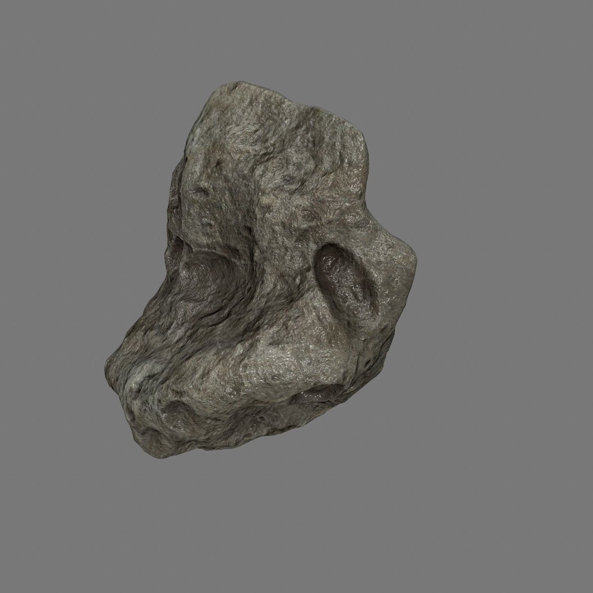 asteroid set rock with holes Low-poly 3D model_8