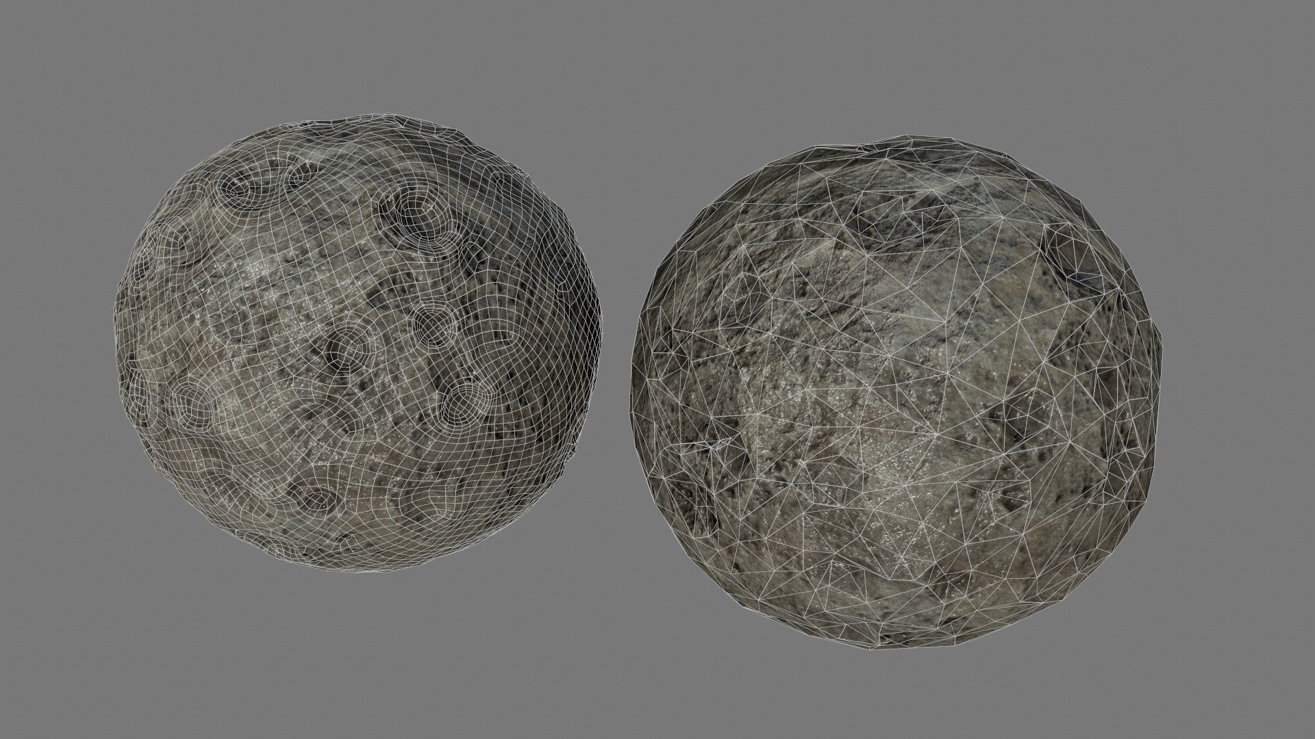 asteroid set rock with holes Low-poly 3D model_30