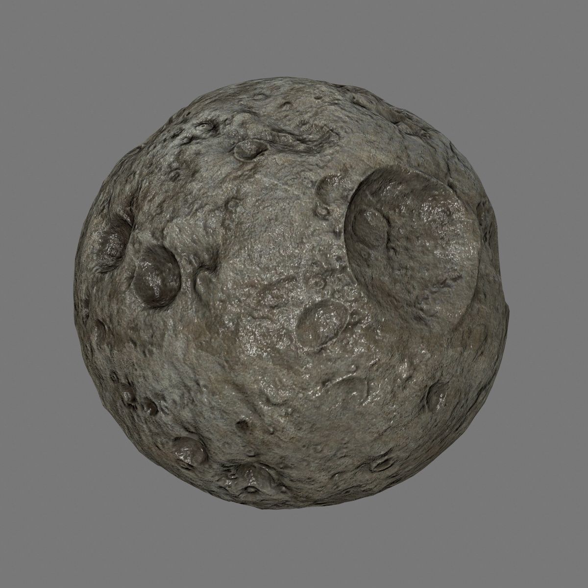 asteroid set rock with holes Low-poly 3D model_18