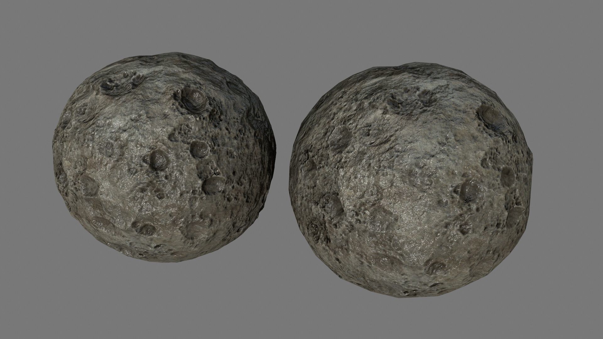 asteroid set rock with holes Low-poly 3D model_31