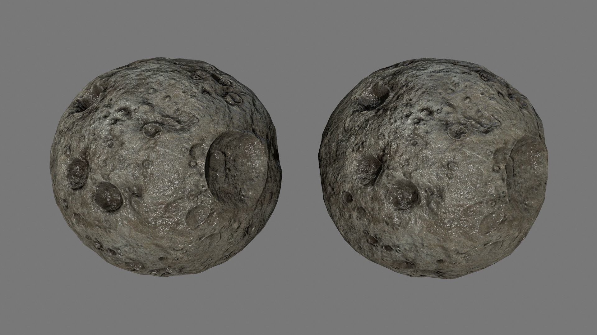 asteroid set rock with holes Low-poly 3D model_26