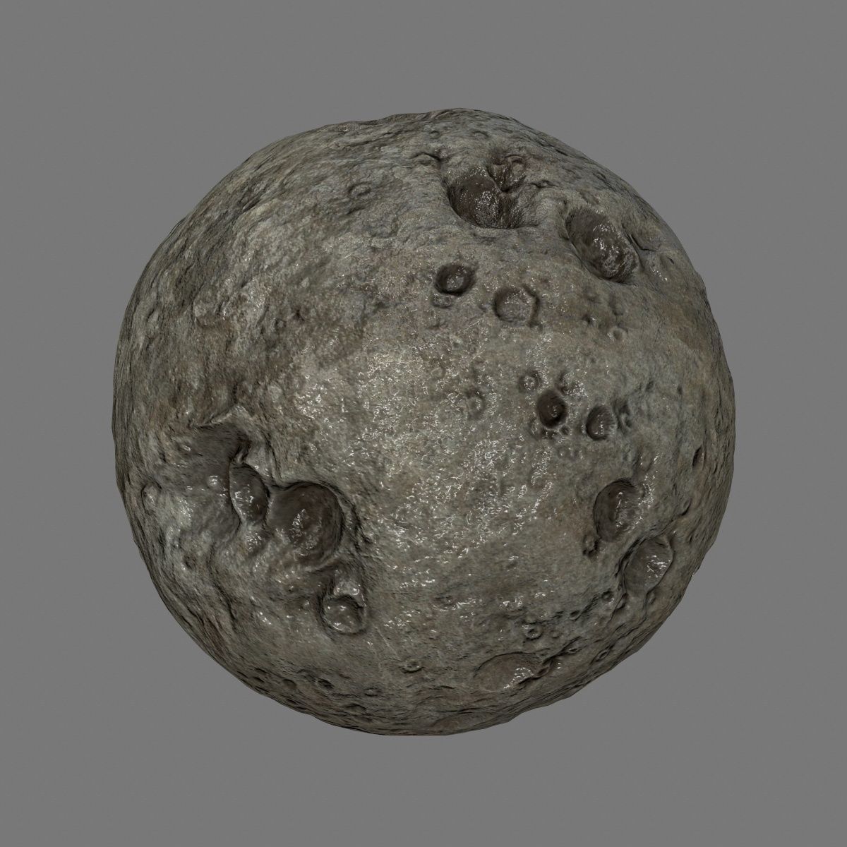asteroid set rock with holes Low-poly 3D model_21