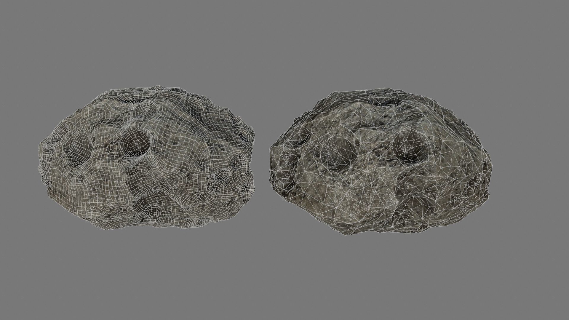 asteroid set rock with holes Low-poly 3D model_45