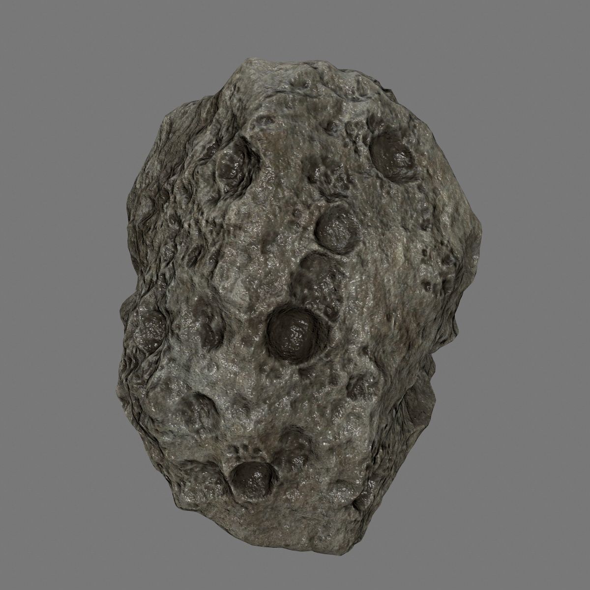 asteroid set rock with holes Low-poly 3D model_6