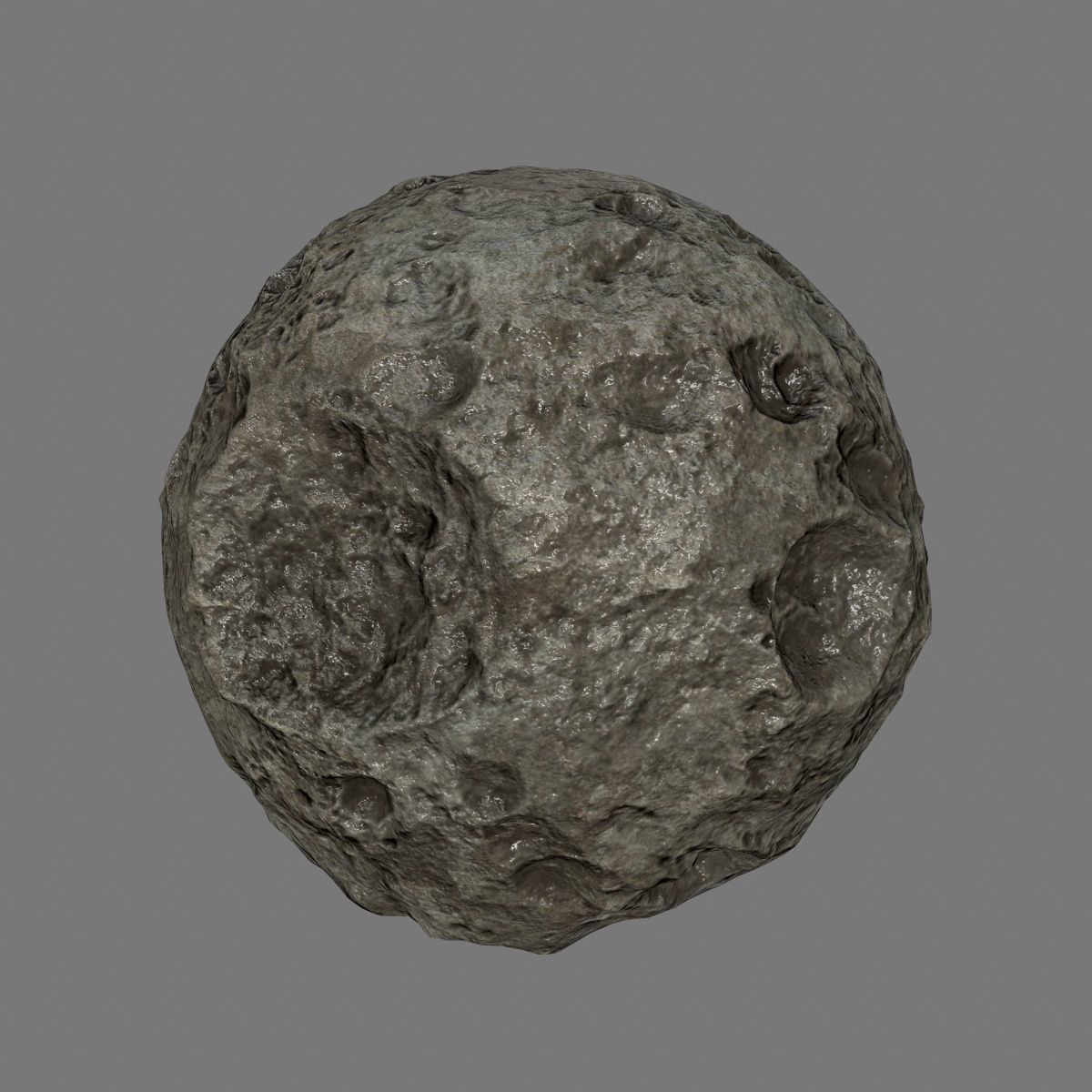 asteroid set rock with holes Low-poly 3D model_20