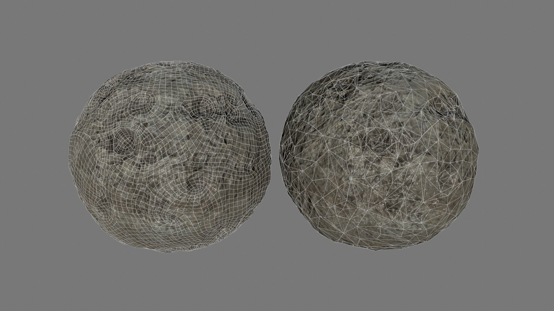 asteroid set rock with holes Low-poly 3D model_25