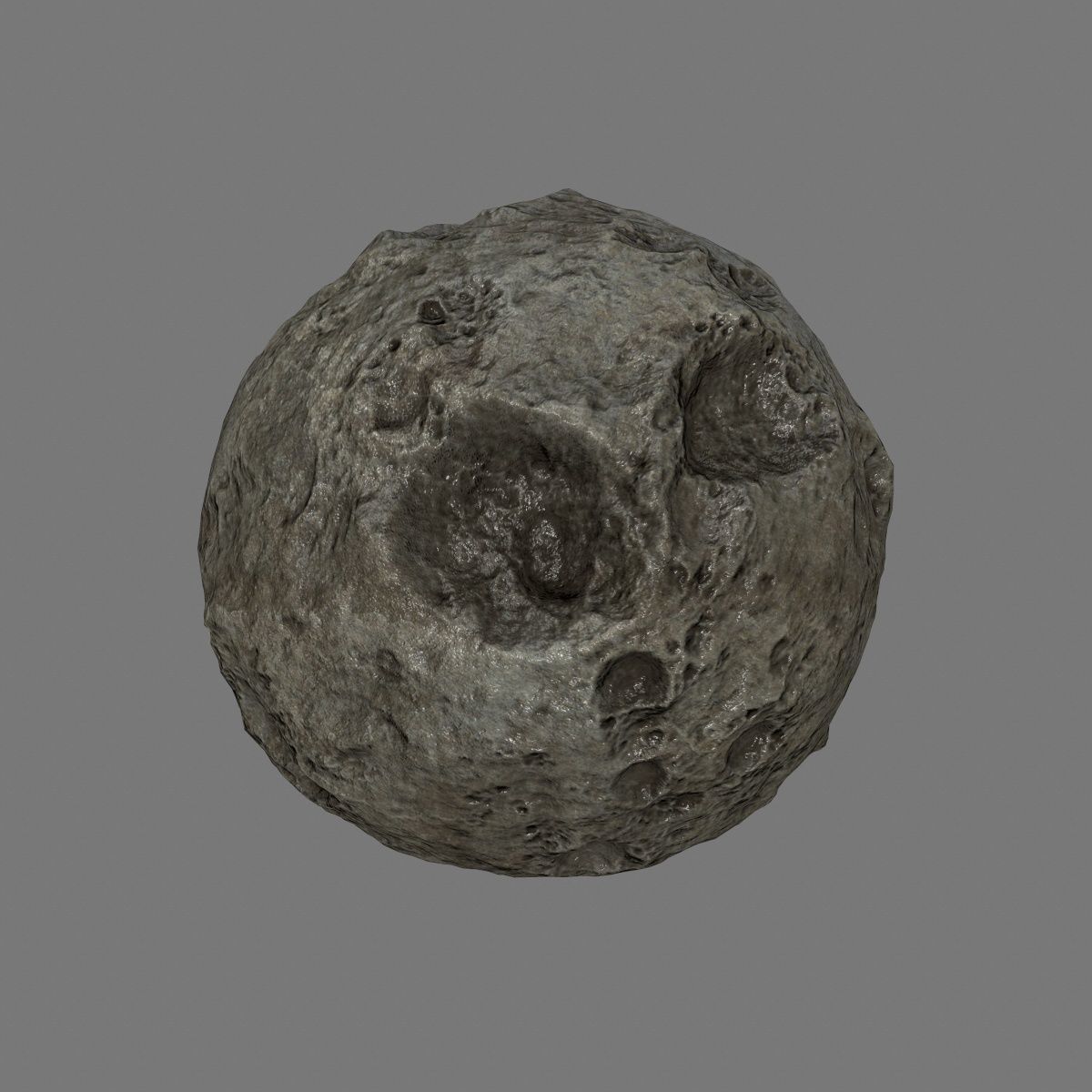 asteroid set rock with holes Low-poly 3D model_13